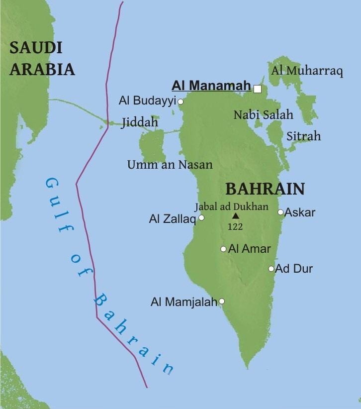 peta dari Bahrain jembatan