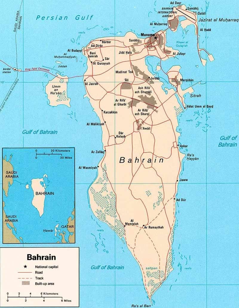 peta dari Bahrain road map locator