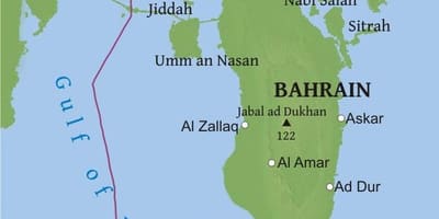 Peta dari Bahrain jembatan