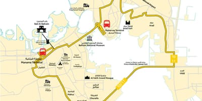 Peta dari Bahrain sekolah mengemudi jalan